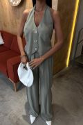 Halter Yaka Yelekli Modal Takım 10144 resmi